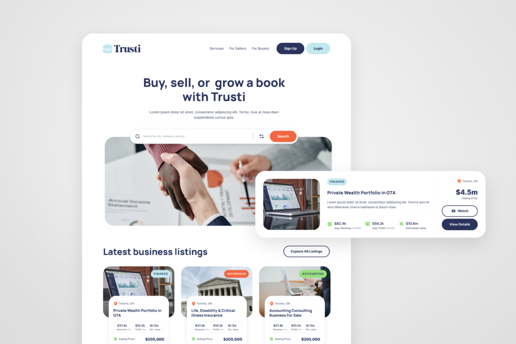 Trust Website Mockup